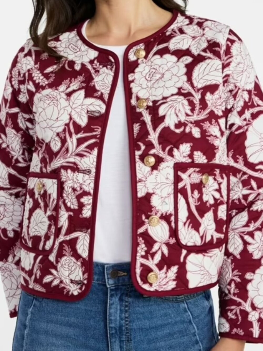 Flowers, red Jacket size L.